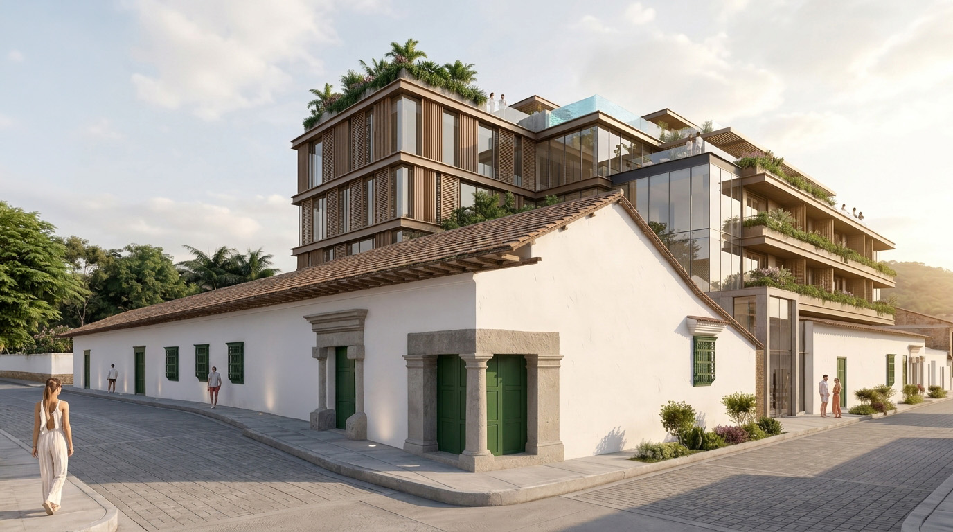 Visión Conceptual: Hotel Boutique de Lujo 5 Estrellas sobre Casona Virreinal