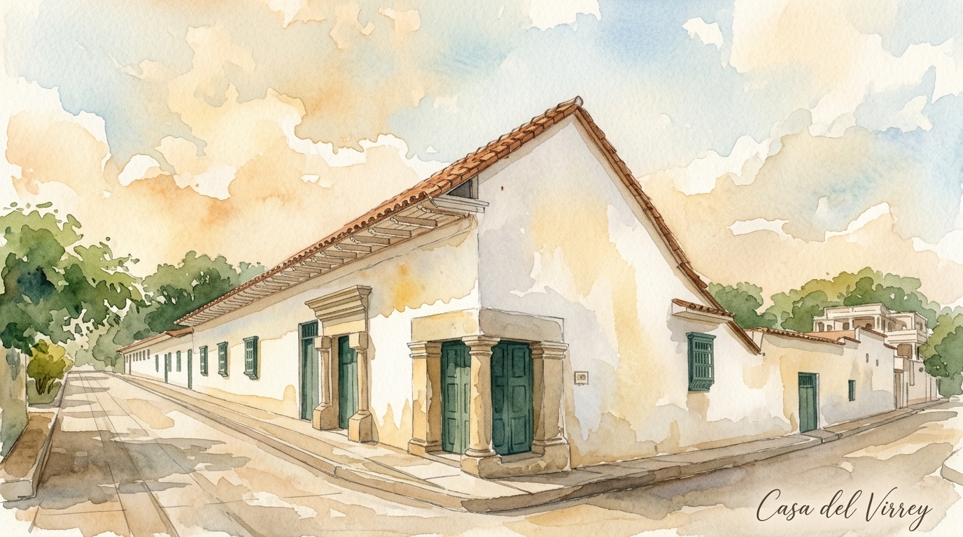Acuarela Histórica Casona del Virrey Mariquita
